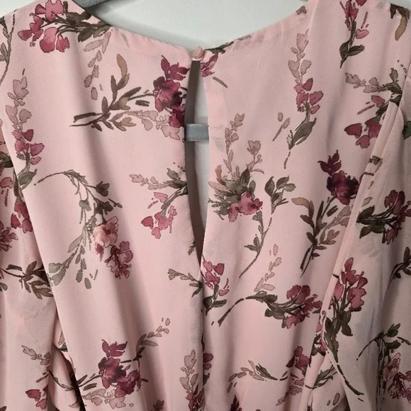 Summer Floral Print Tiered V Neck Dress Ruffles Babydoll Y2K Mini Dress Sz M - Picture 7 of 12